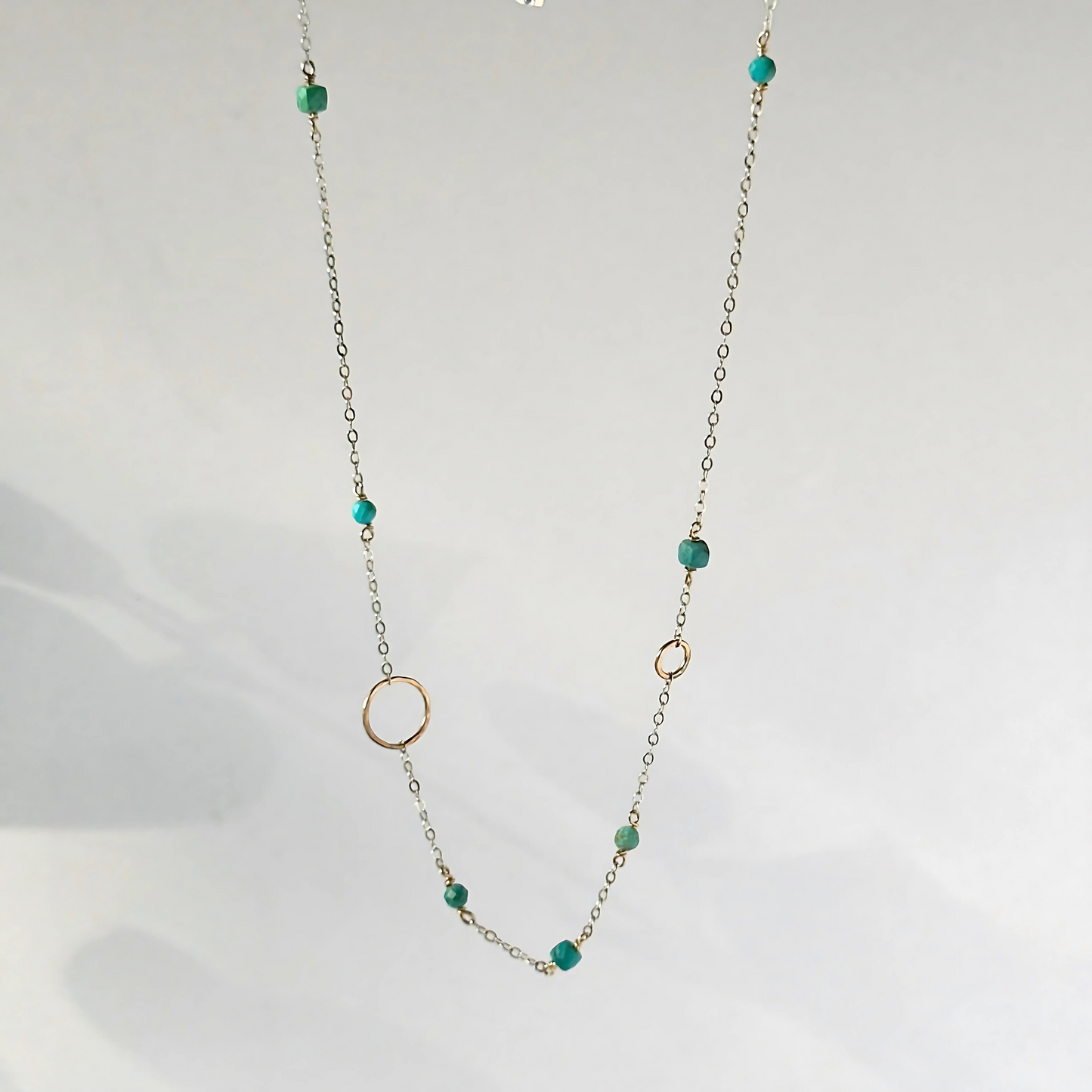 Tuquoise Joy - Dainty Sterling Silver and Turquoise Choker Necklace