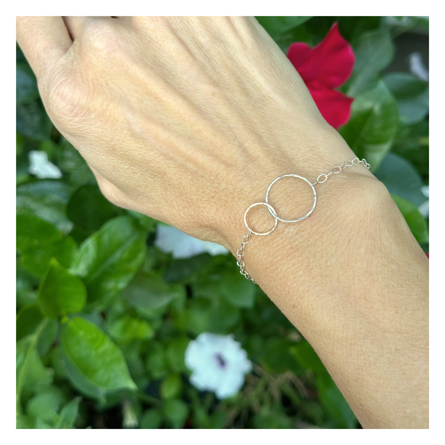 Balanced Connection — Silver & Gold Hoops Bracelet