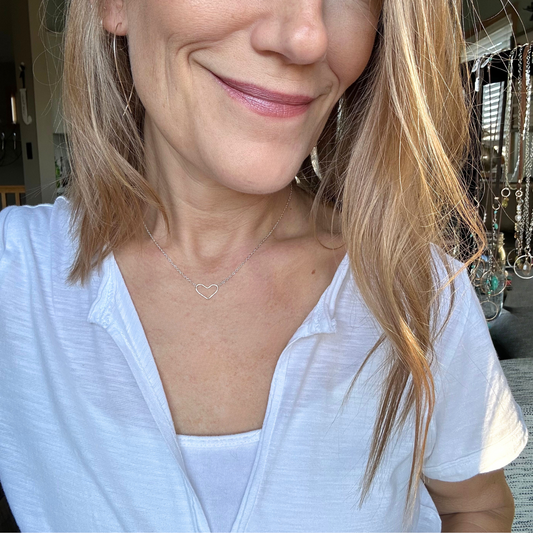 Heart on my Sleeve - Dainty Sterling Silver and Gold Necklace