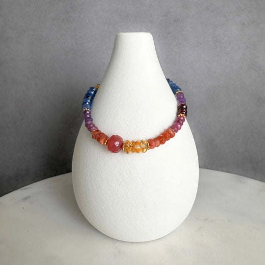 Beautiful Soul | GF Kyanite, Citrine, Ruby, Garnet & Amethyst Beaded Bracelet