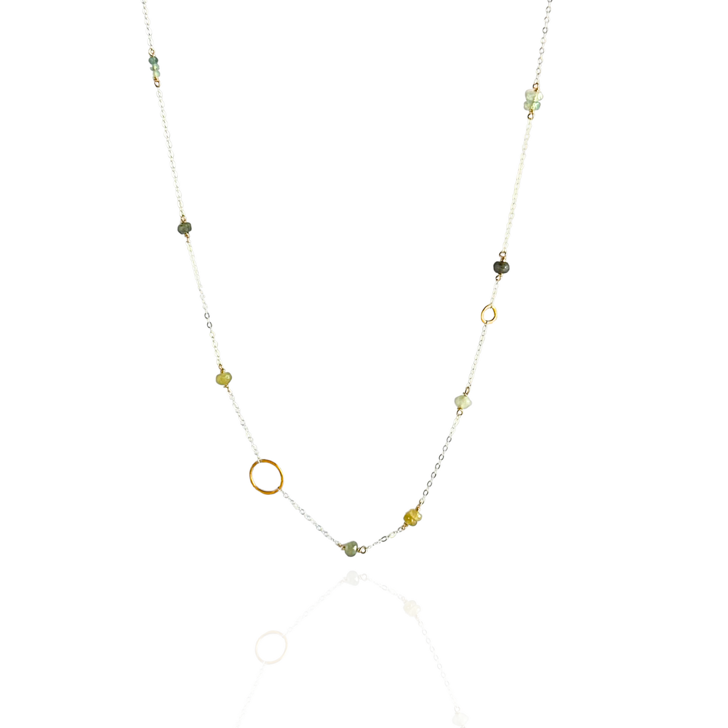 Nature's Clarity - Moss Aquamarine Dainty Choker Necklace
