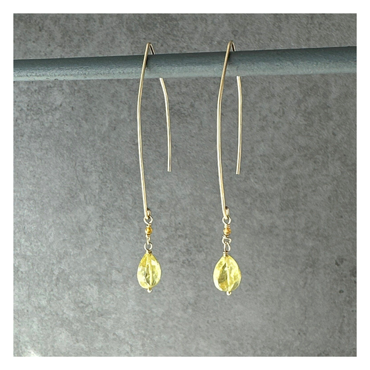 Renewed Light | Green Garnet Gold Earrings