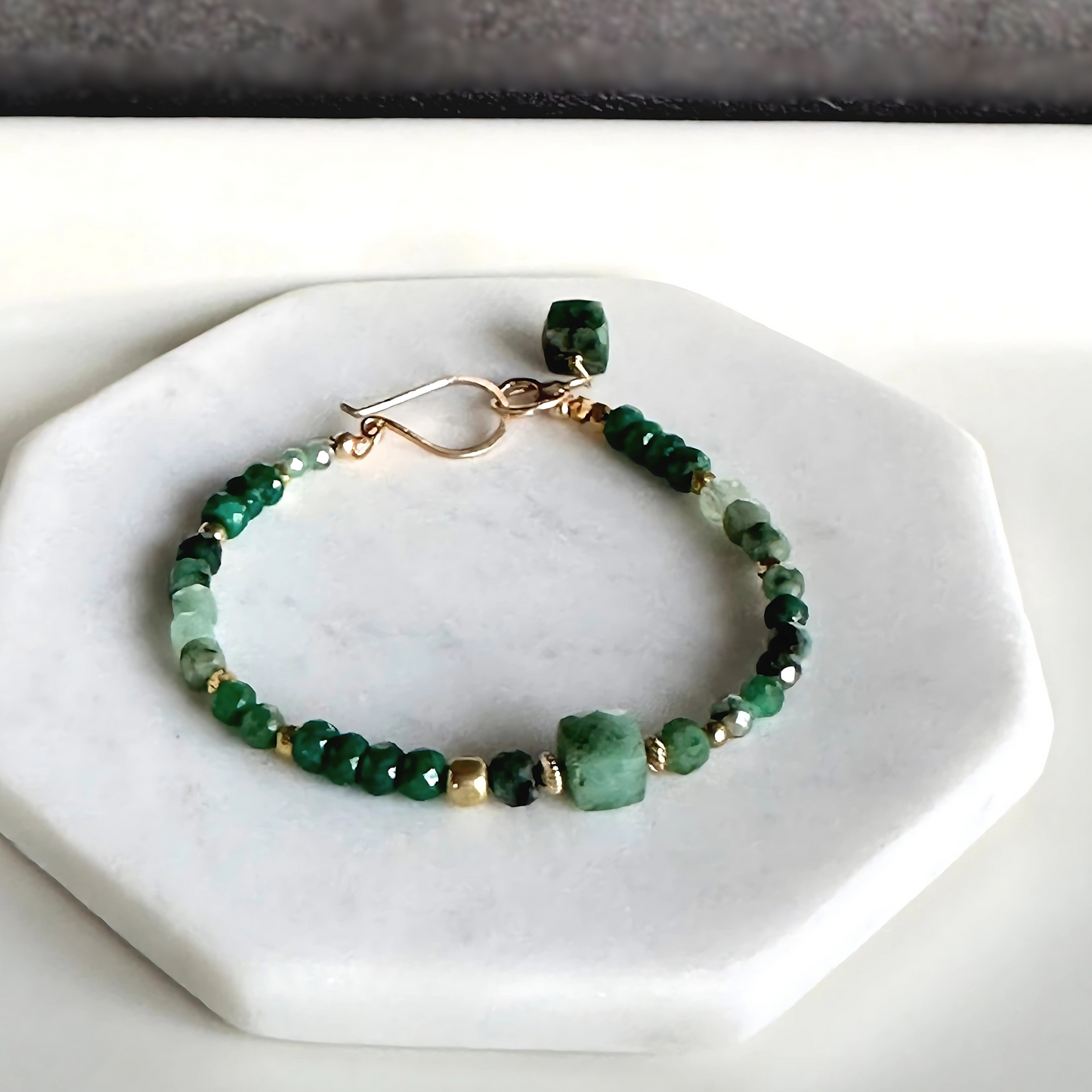 Emerald Essence - Emerald and Gold Bracelet