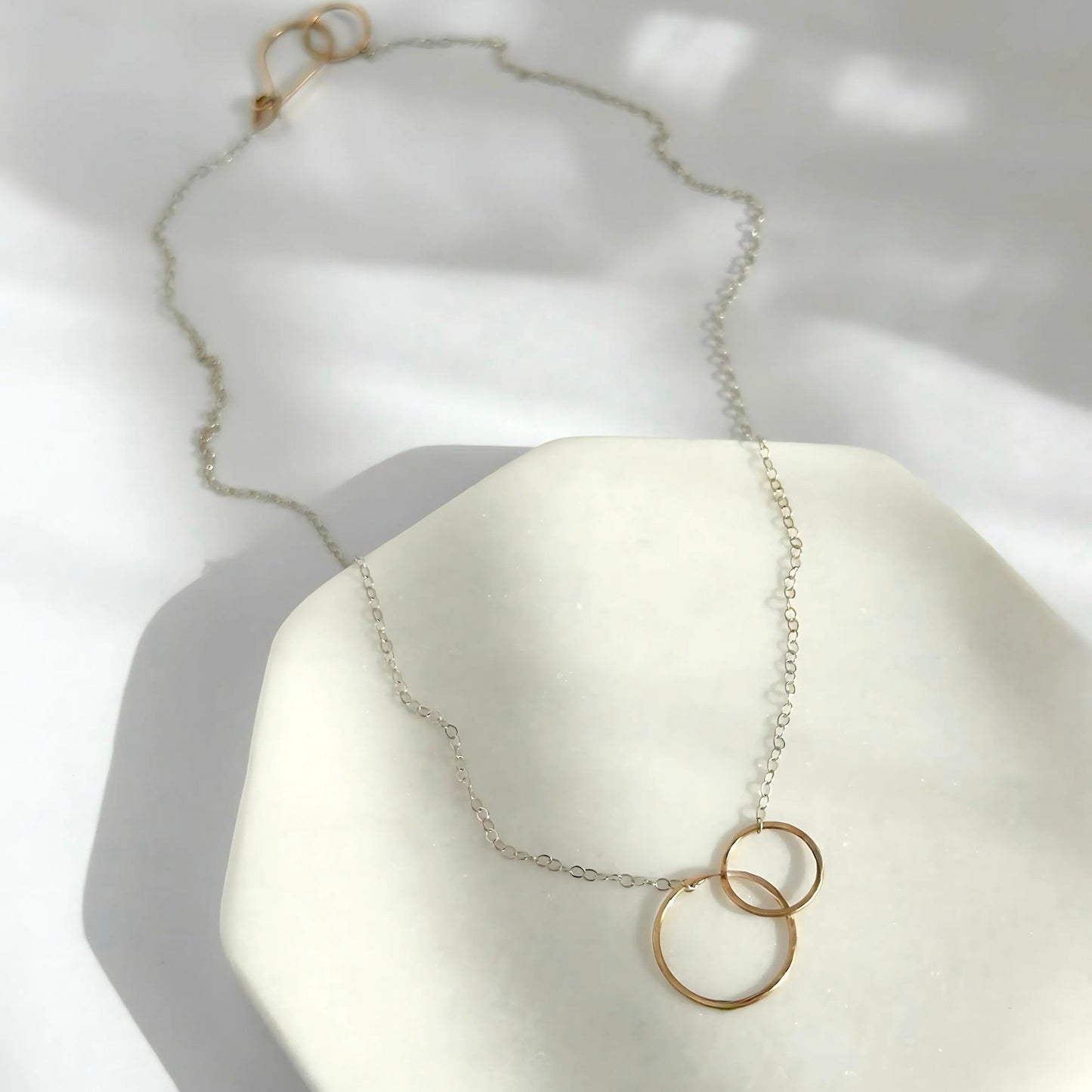 Connected | Double Gold Hoop & Sterling Silver Necklace