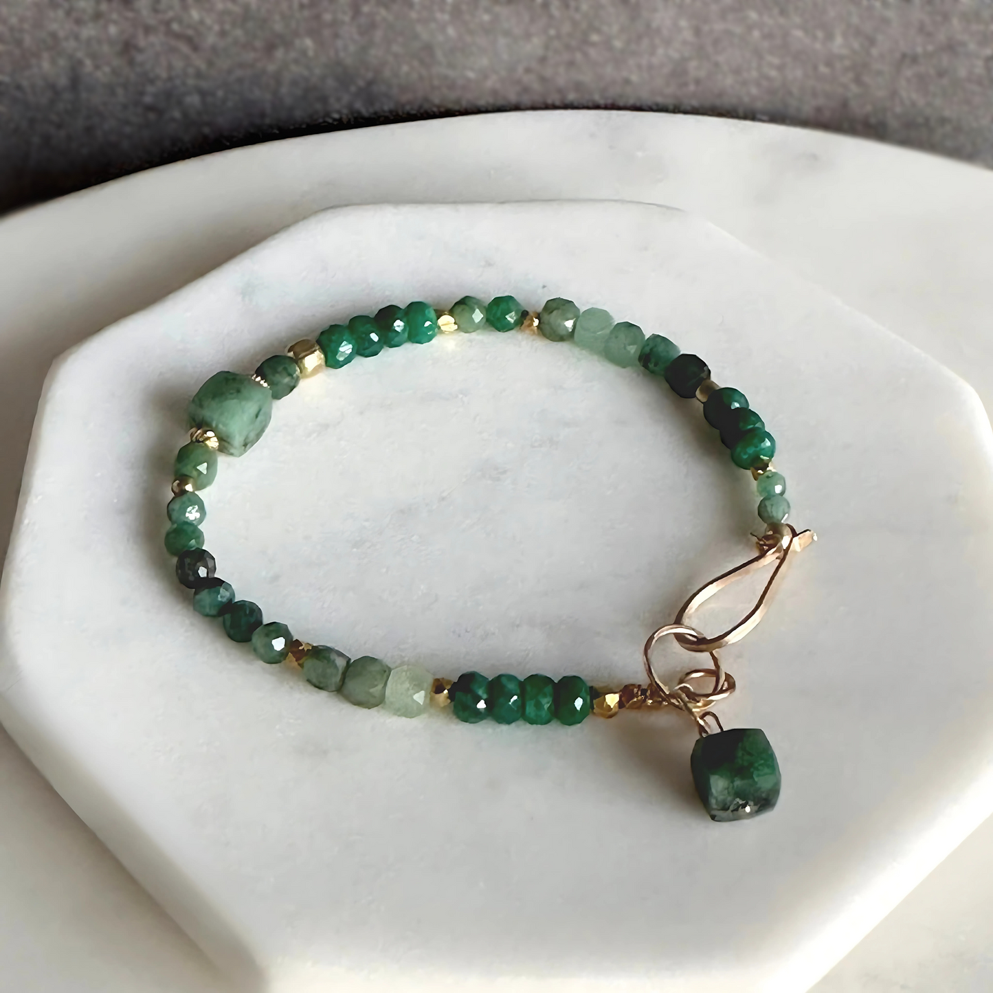 Emerald Essence - Emerald and Gold Bracelet