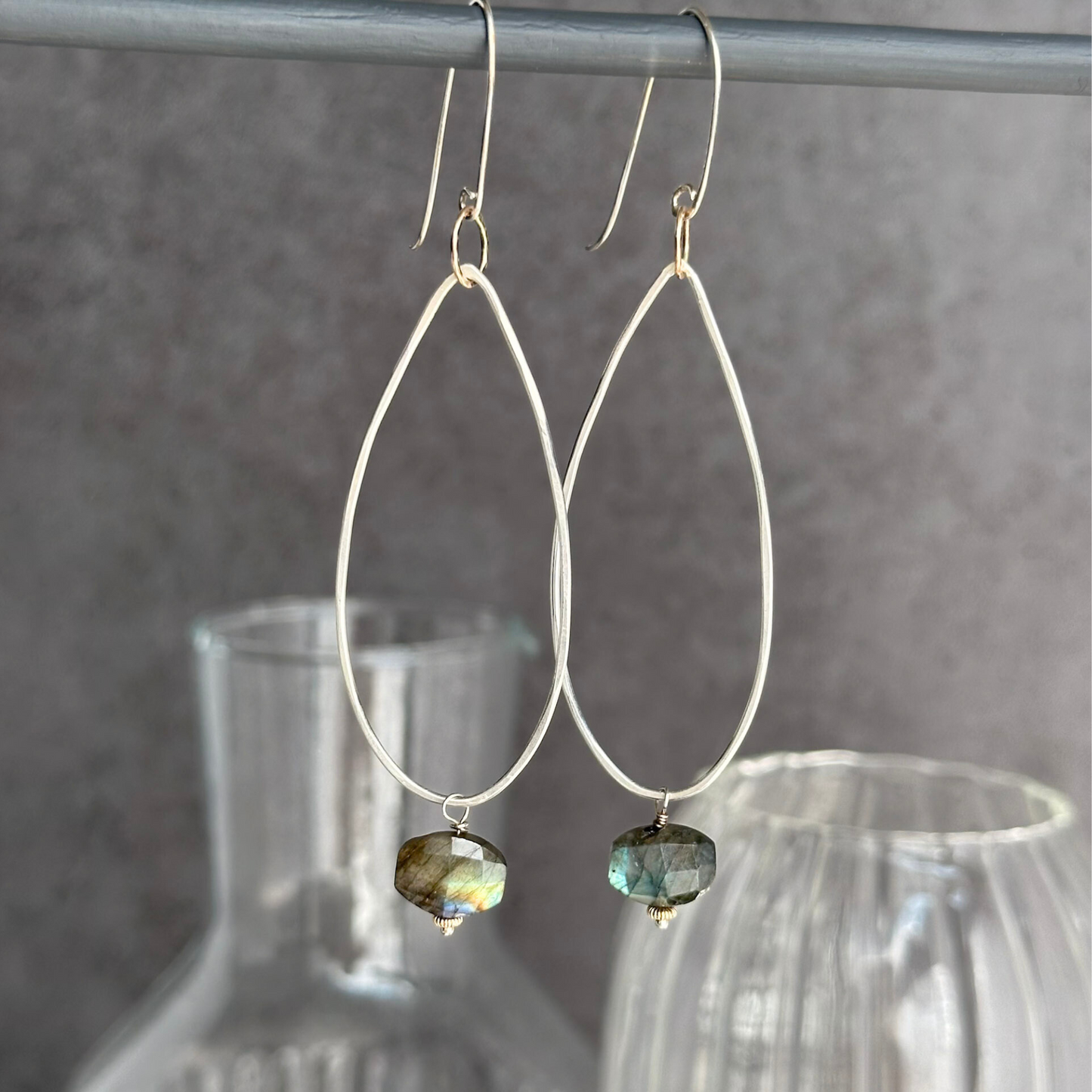 Subtle Brilliance - Sterling Silver and Labradorite Earrings