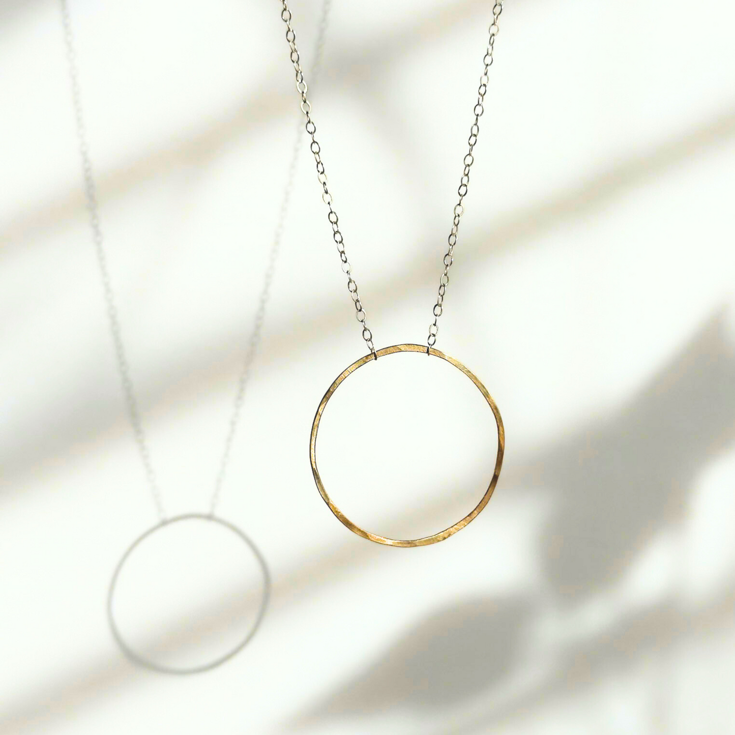 Unity in Connection - Dainty Sterling Silver and Gold Large Hoop Necklace