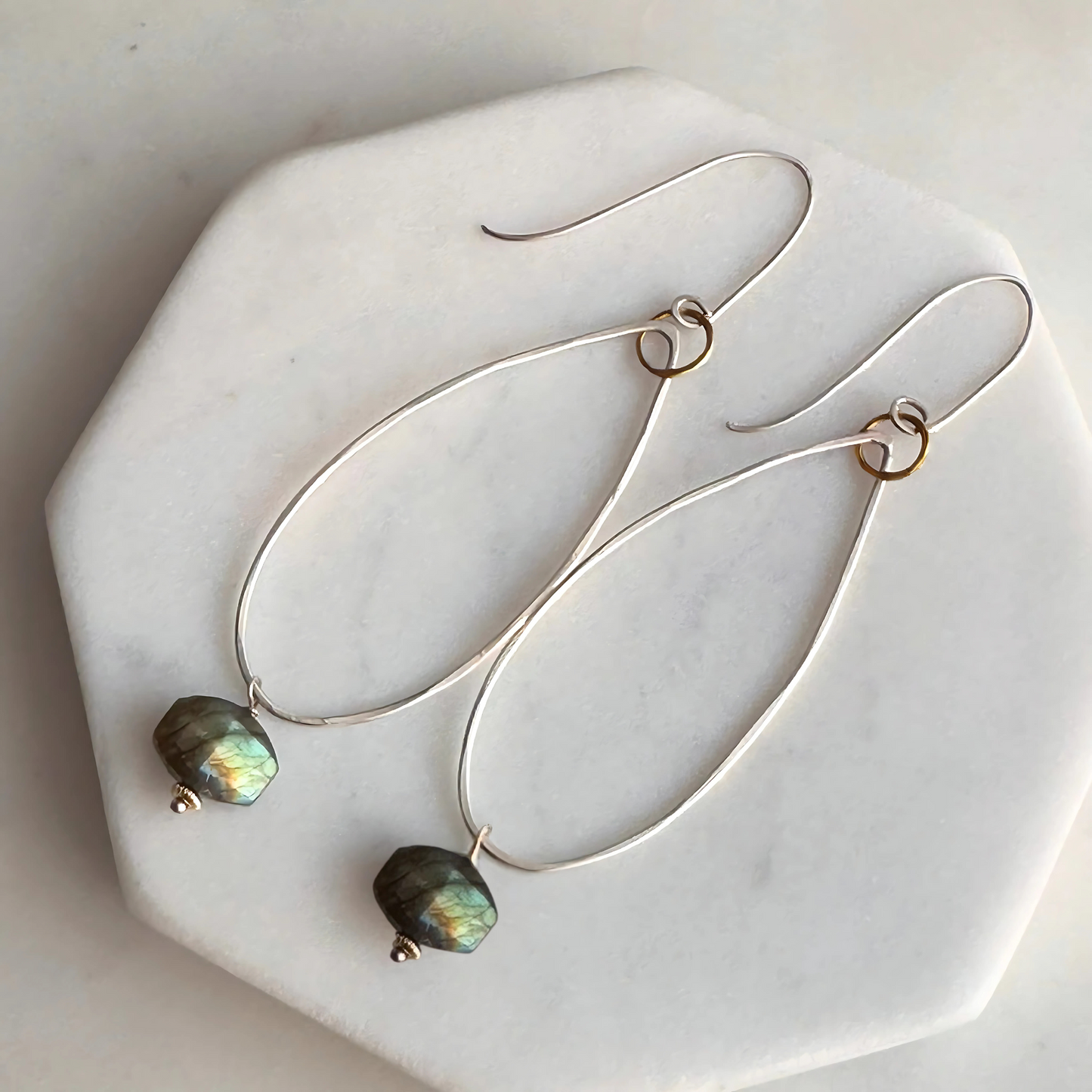 Subtle Brilliance - Sterling Silver and Labradorite Earrings