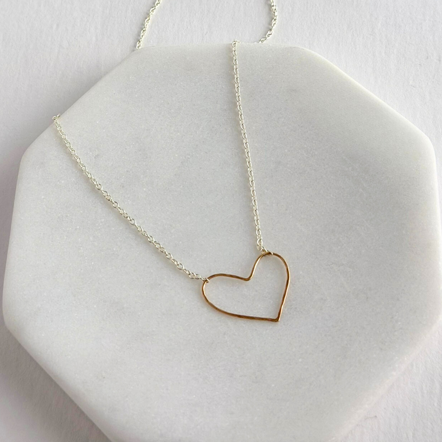 Heart of Gold | Dainty Sterling Silver & Gold Heart Necklace