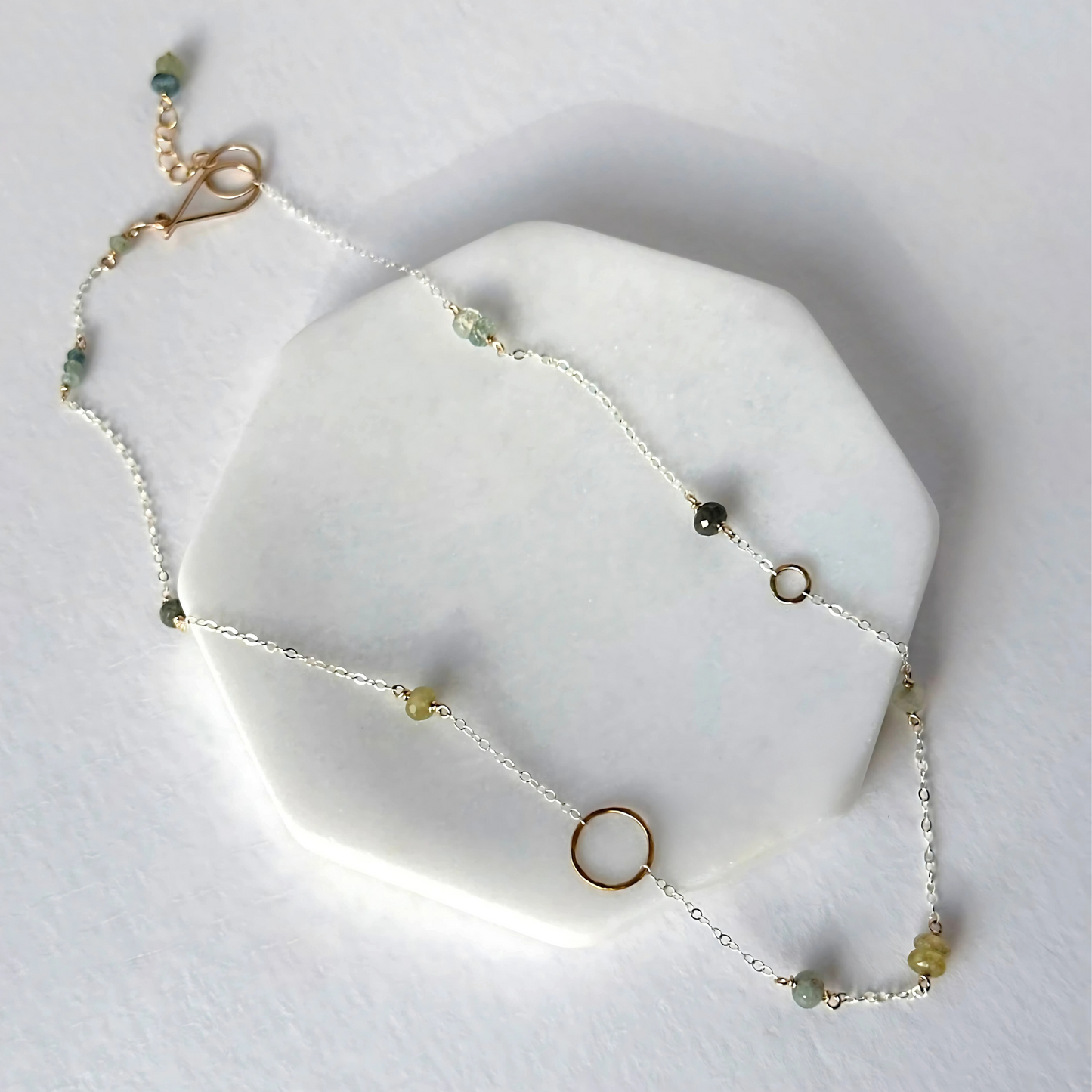 Nature's Clarity - Moss Aquamarine Dainty Choker Necklace