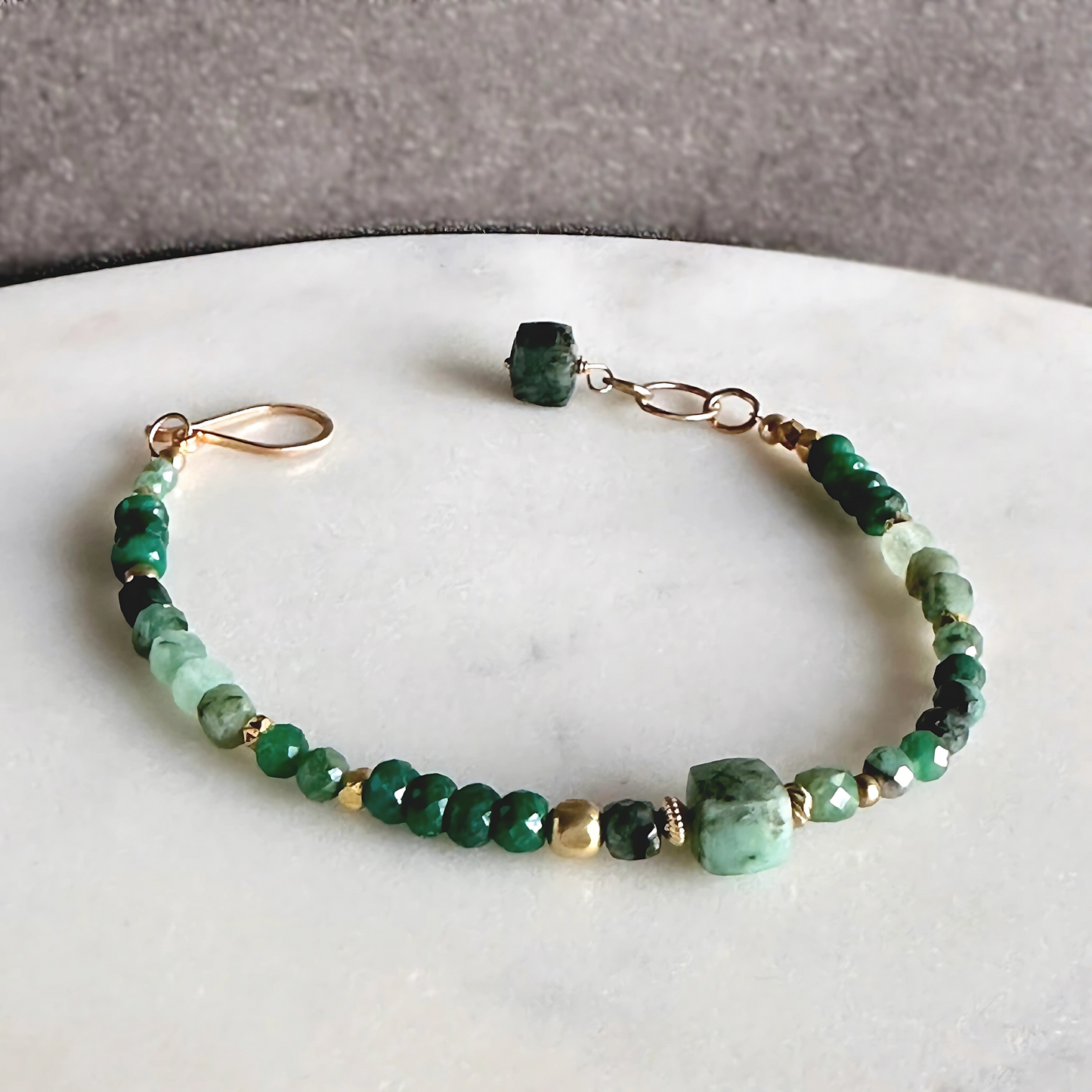 Emerald Essence - Emerald and Gold Bracelet