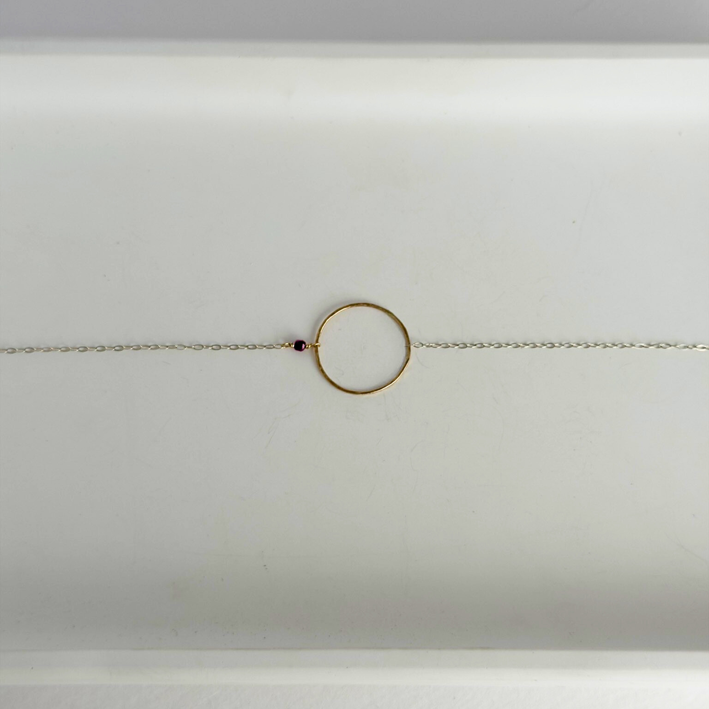Heart Flame | Sterling Silver and Gold Necklace with Ruby