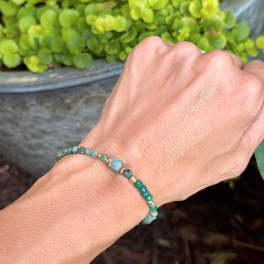 Emerald Essence - Emerald and Gold Bracelet