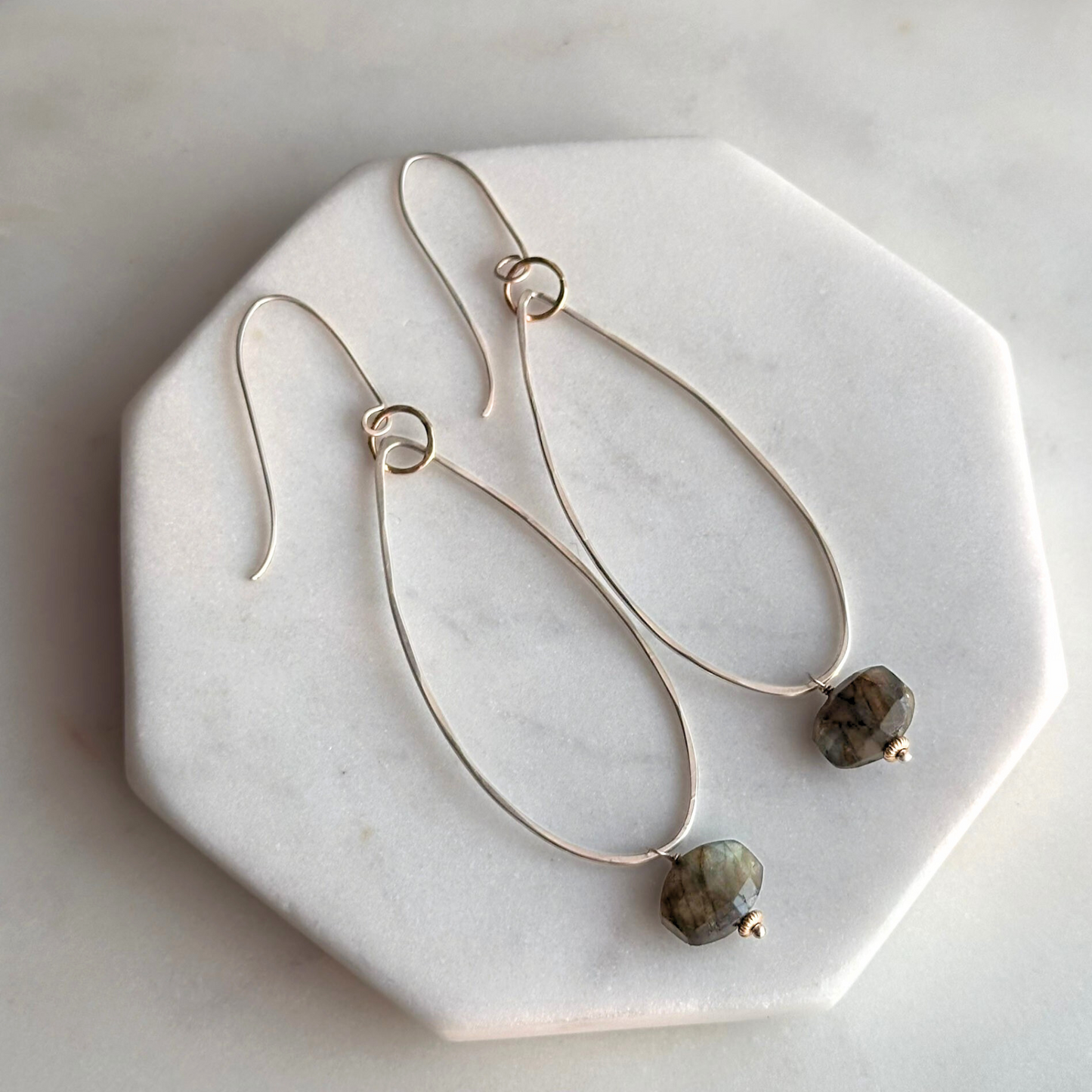 Subtle Brilliance - Sterling Silver and Labradorite Earrings