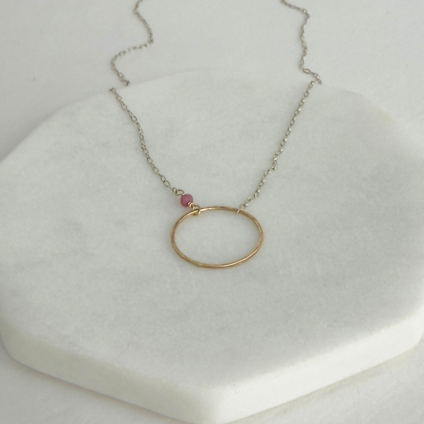 True Connection | Sterling Silver & Gold Necklace with Pink Tourmaline