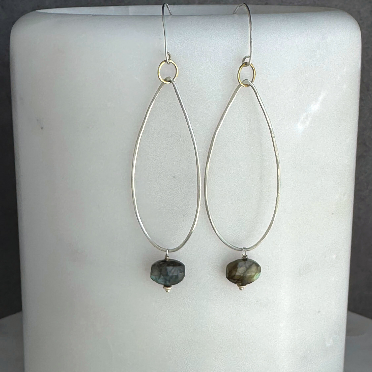 Subtle Brilliance - Sterling Silver and Labradorite Earrings