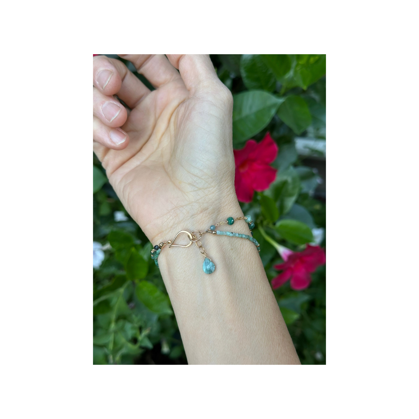 Steady & True – Emerald Gold-Filled Double Strand Bracelet