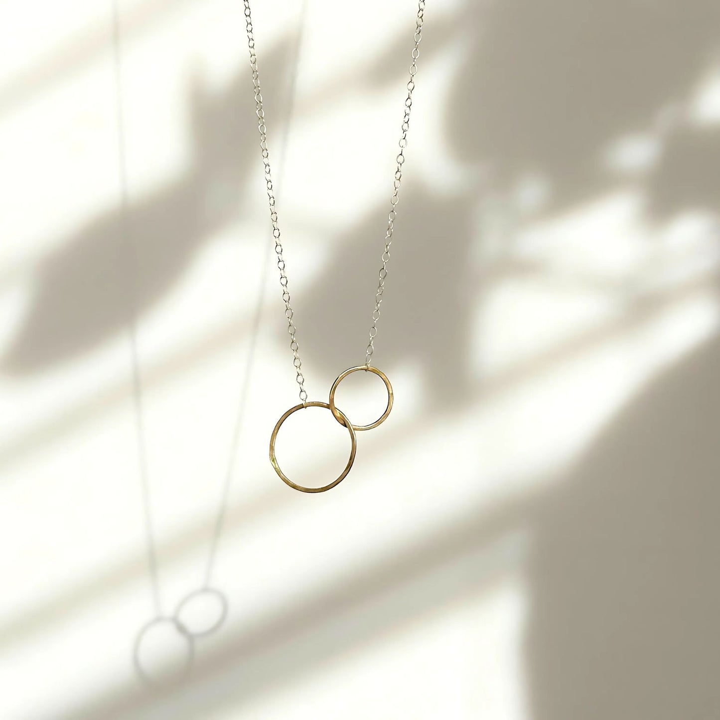 Connected - Dainty Sterling Silver and Gold Double Hoop Necklace