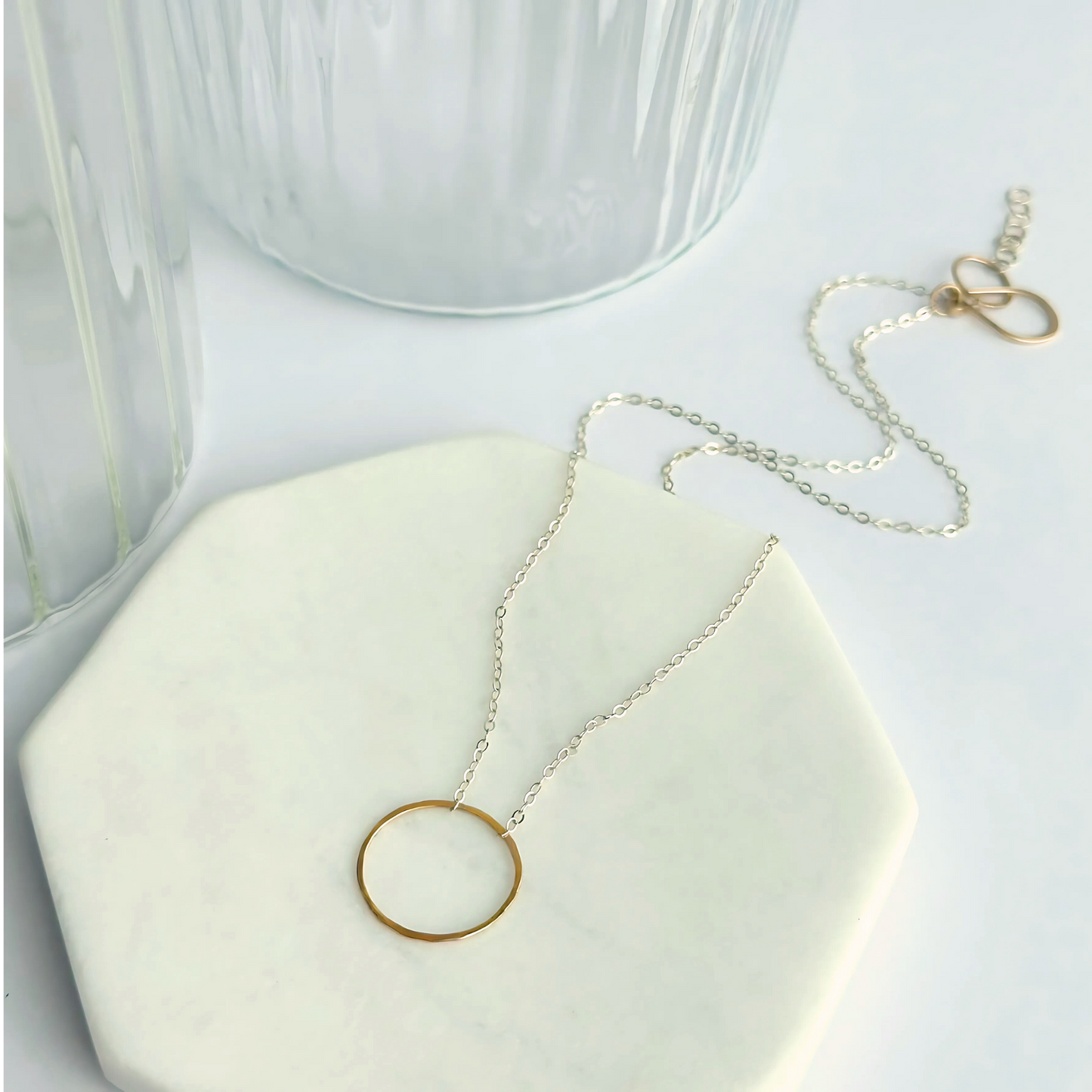 Elegant Unity - Dainty Sterling Silver and Gold Necklace