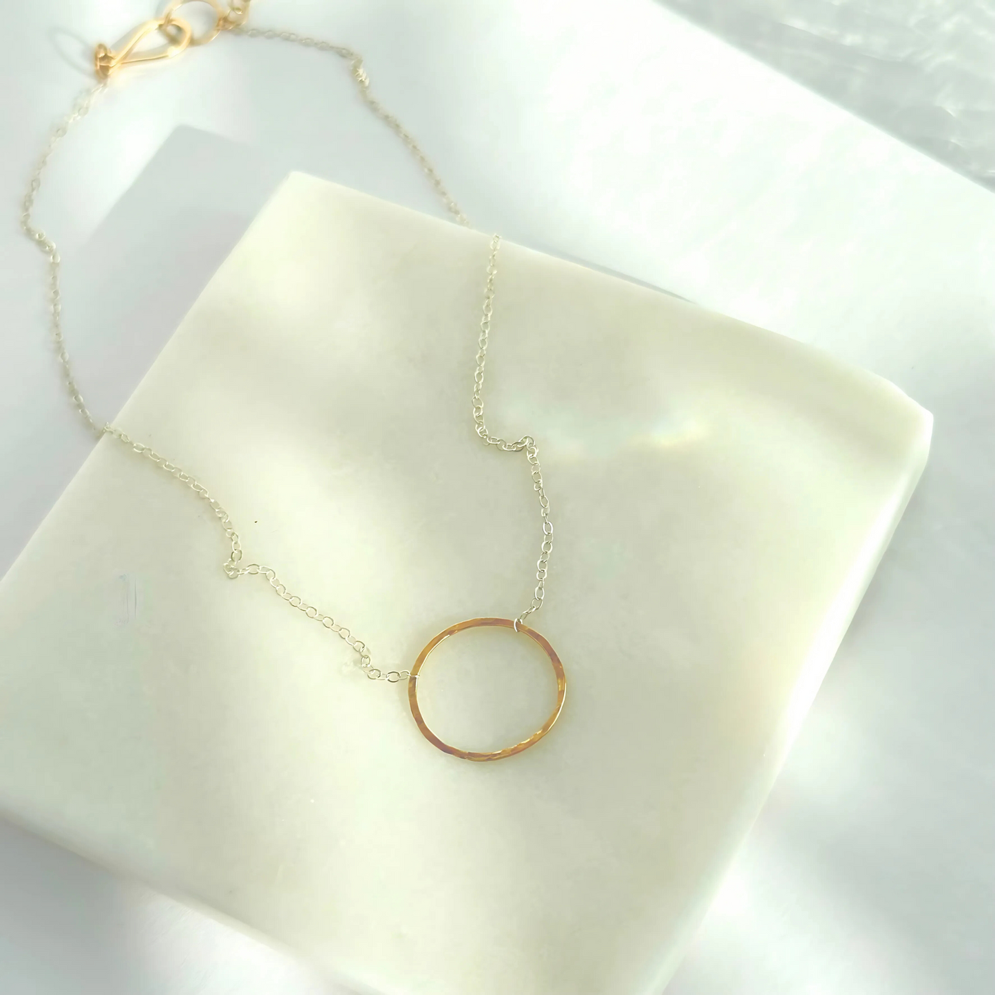 Elegant Unity - Dainty Sterling Silver and Gold Necklace