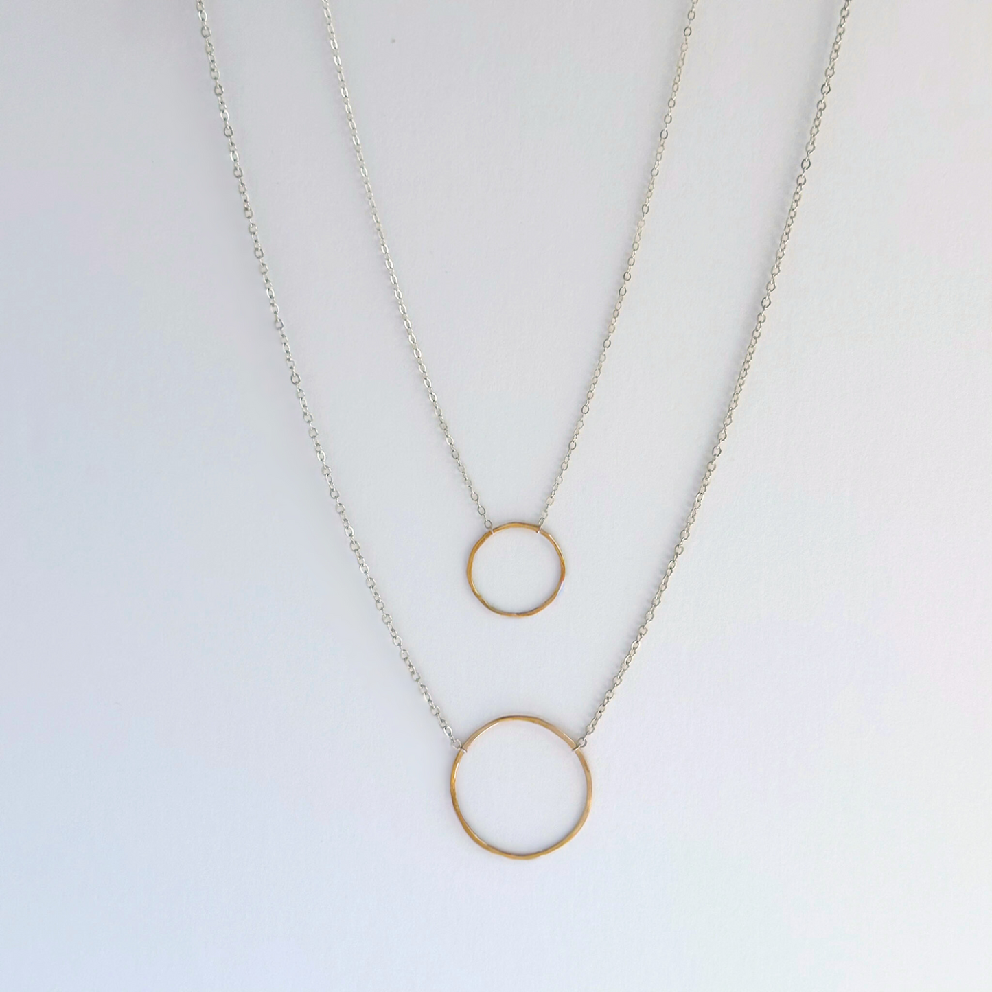 Elegant Unity - Dainty Sterling Silver and Gold Necklace