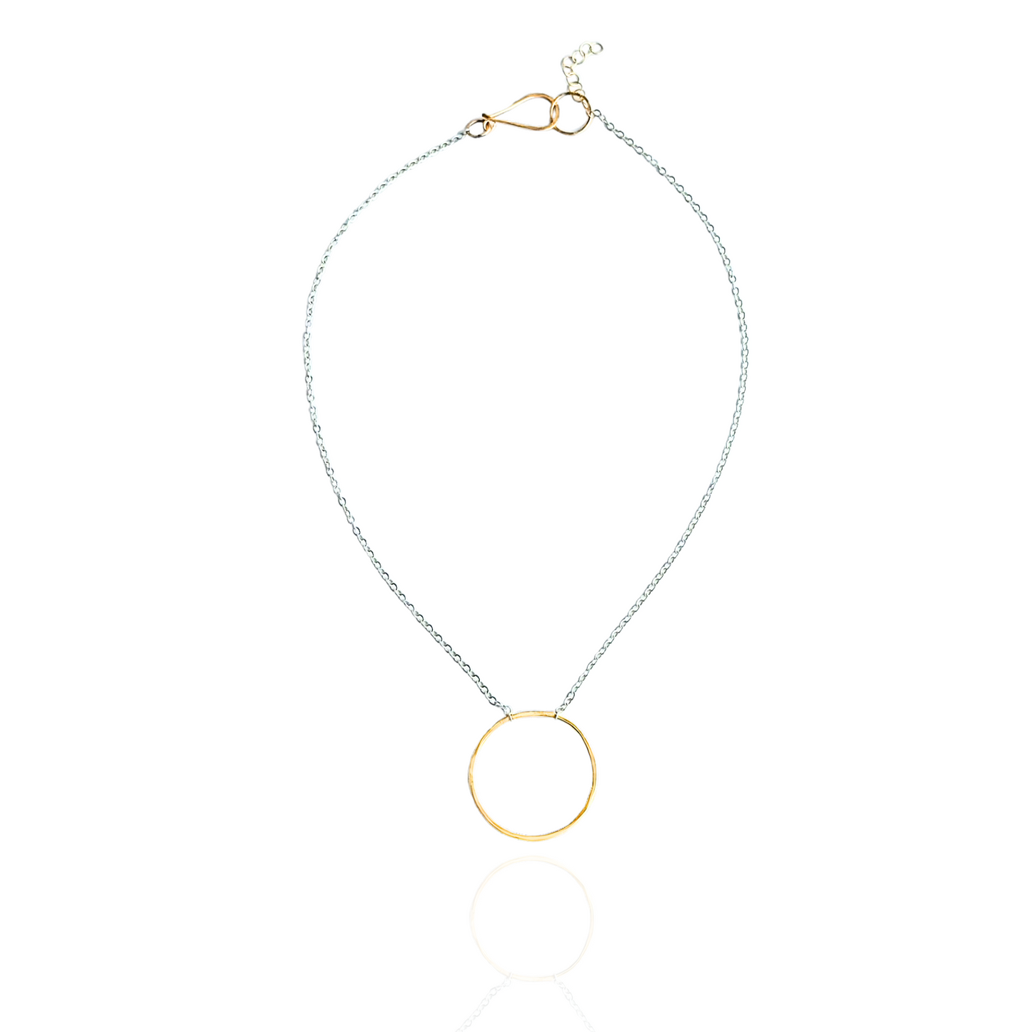 Unity in Connection - Dainty Sterling Silver and Gold Large Hoop Necklace