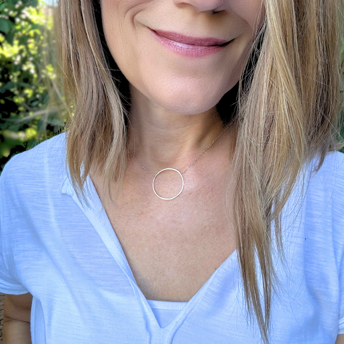 Unity in Connection - Dainty Sterling Silver and Gold Large Hoop Necklace