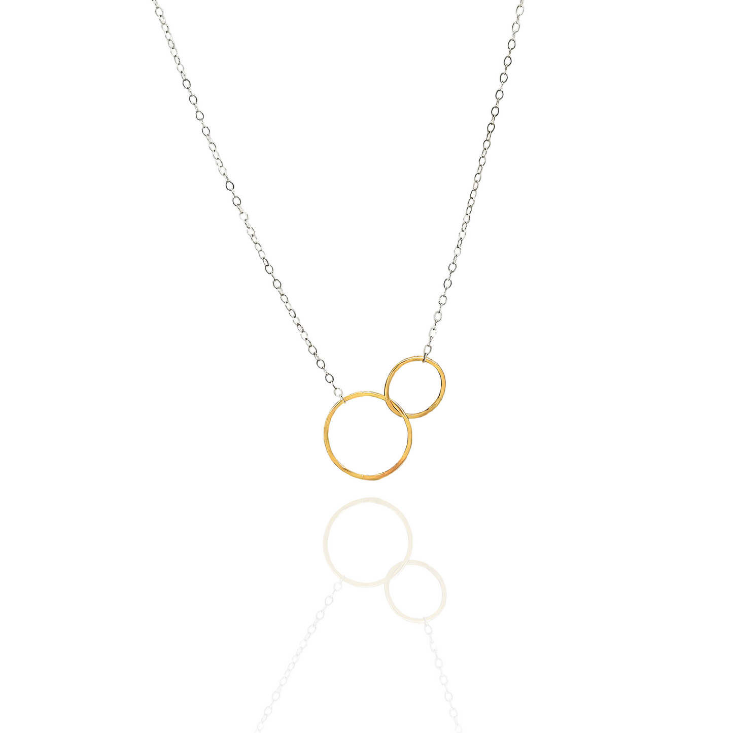Connected - Dainty Sterling Silver and Gold Double Hoop Necklace