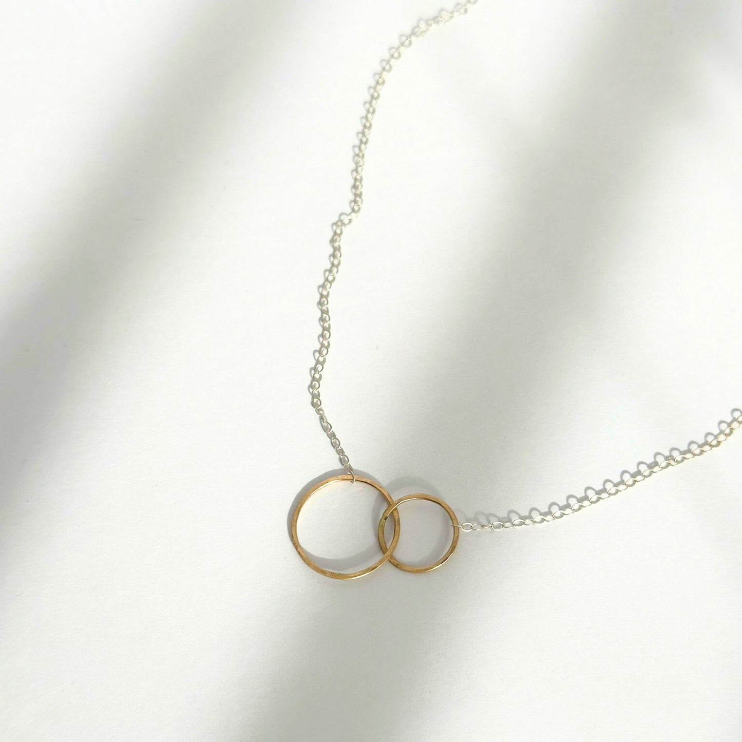 Connected | Double Gold Hoop & Sterling Silver Necklace