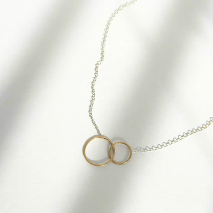Connected | Double Gold Hoop & Sterling Silver Necklace