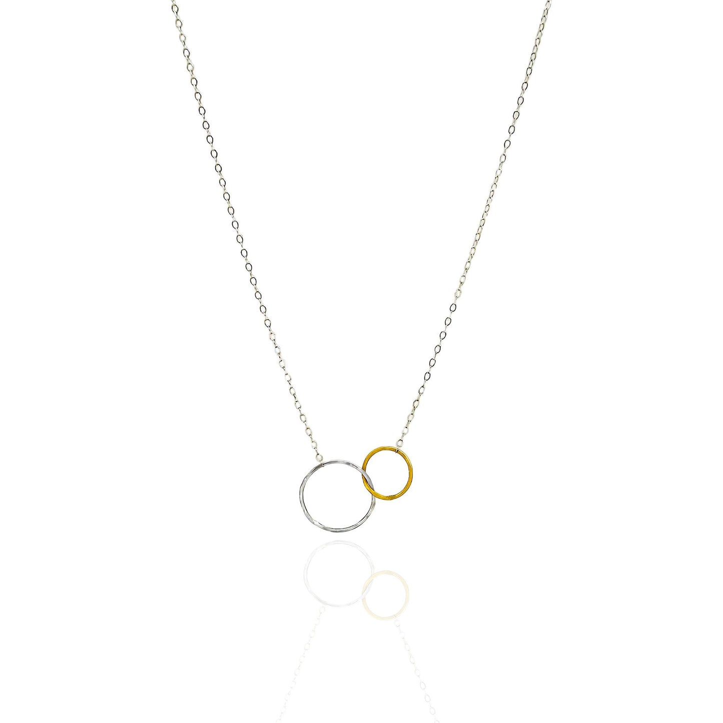 You and Me | Sterling Silver & Gold Hoop Linked Necklace