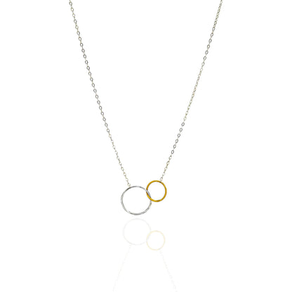 You and Me | Sterling Silver & Gold Hoop Linked Necklace