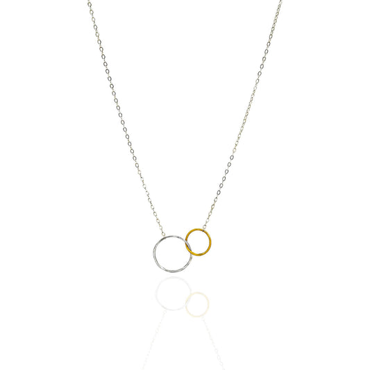 You and Me | Sterling Silver & Gold Hoop Linked Necklace