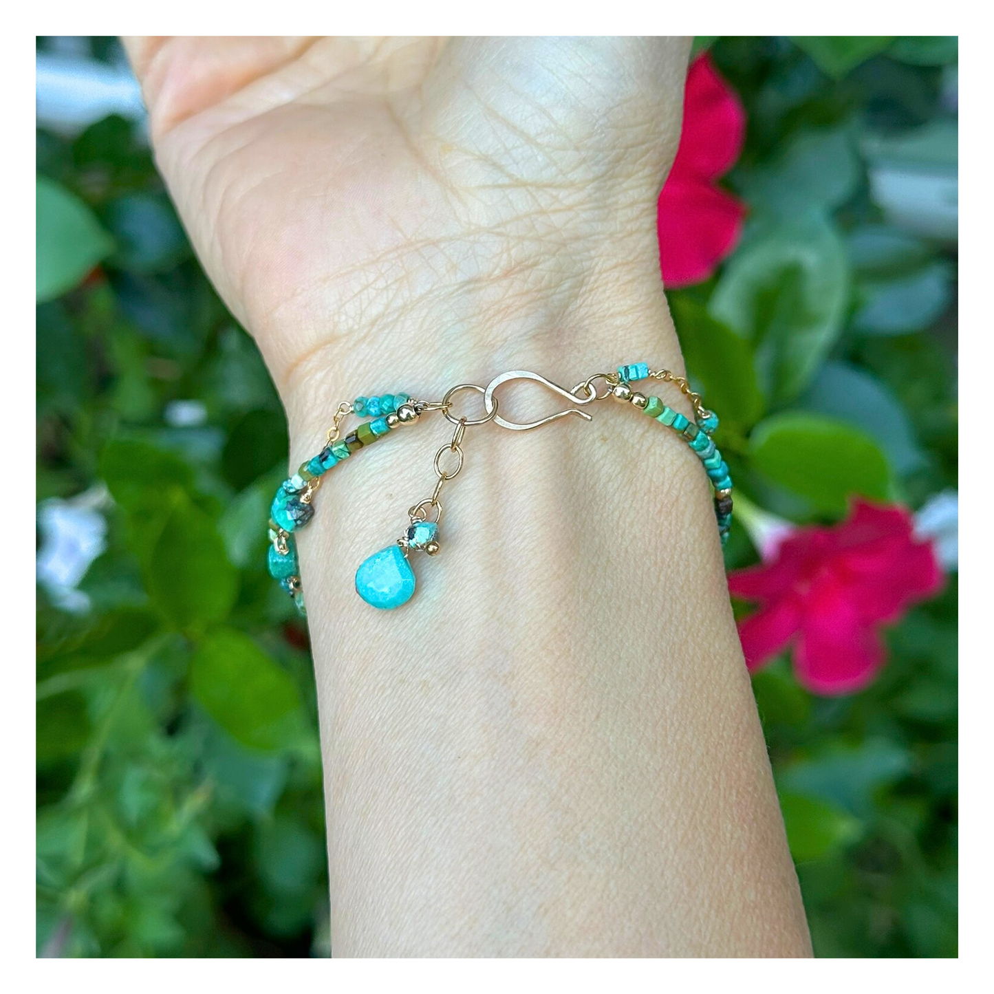 Wise & True – Turquoise Gold-Filled Double-Strand Bracelet