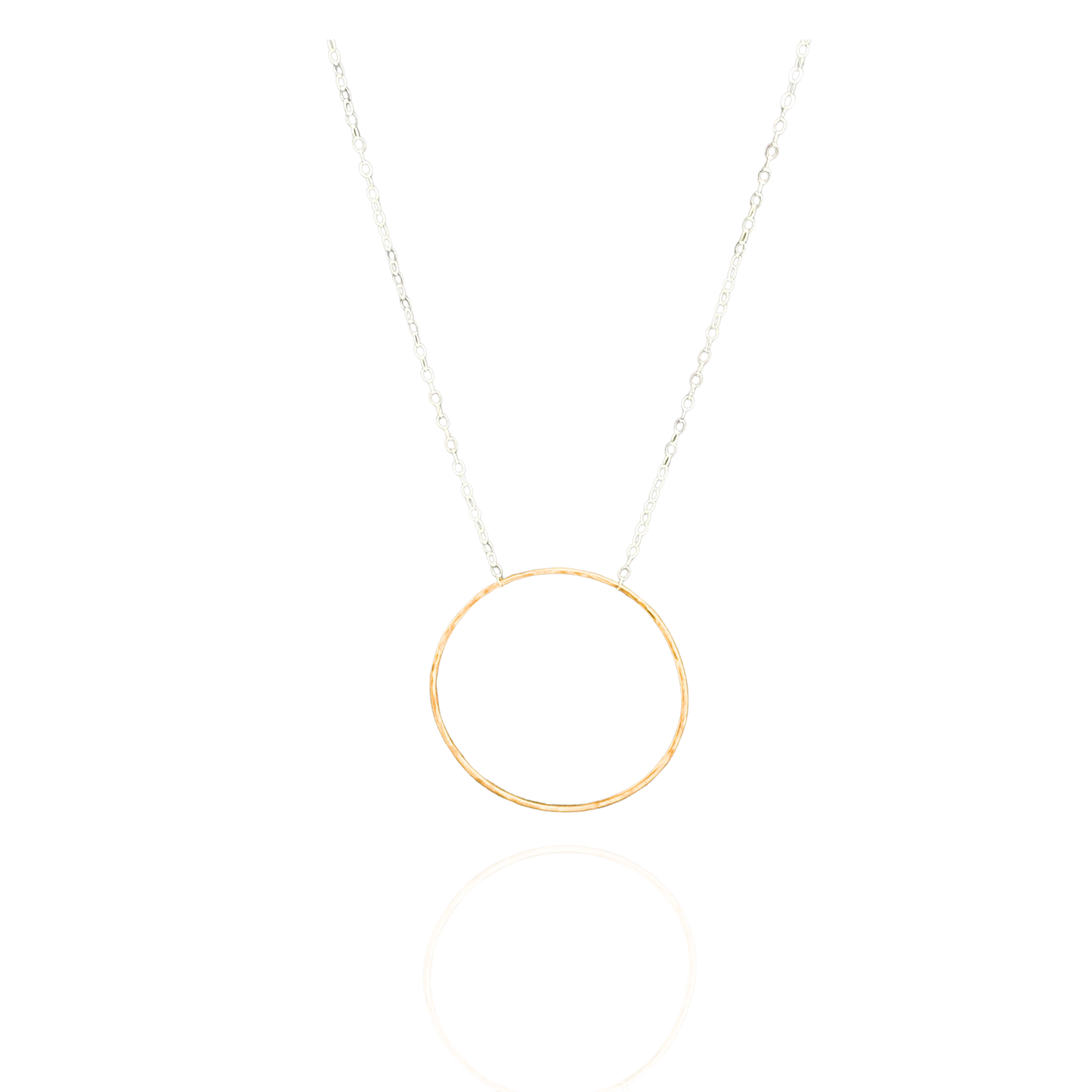 Unity in Connection - Dainty Sterling Silver and Gold Large Hoop Necklace