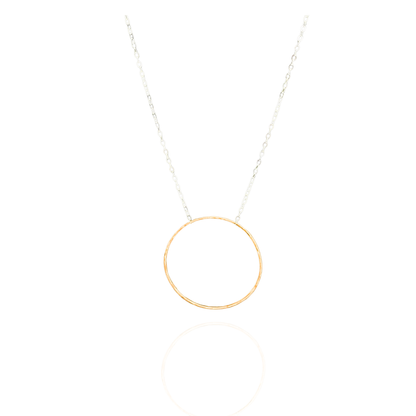 Unity in Connection - Dainty Sterling Silver and Gold Large Hoop Necklace