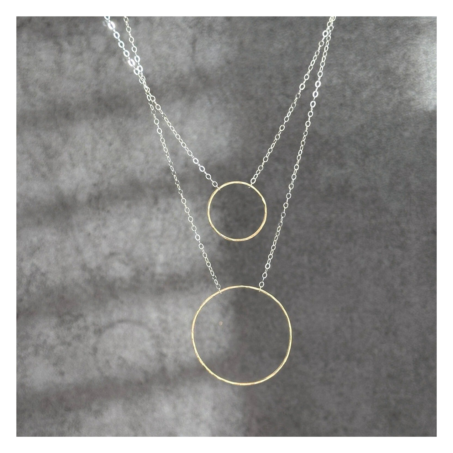 Unity in Connection - Dainty Sterling Silver and Gold Large Hoop Necklace