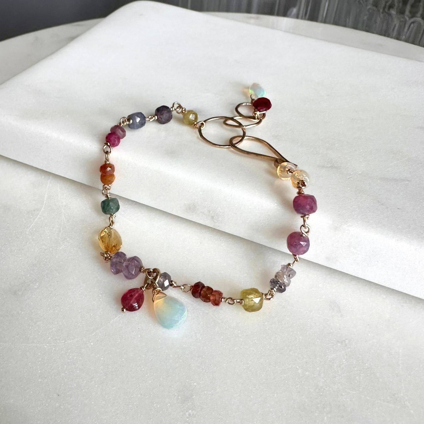 All of You | GF Linked Green Garnet, Iolite, Ruby, Citrine, Amethyst & Opal Bracelet