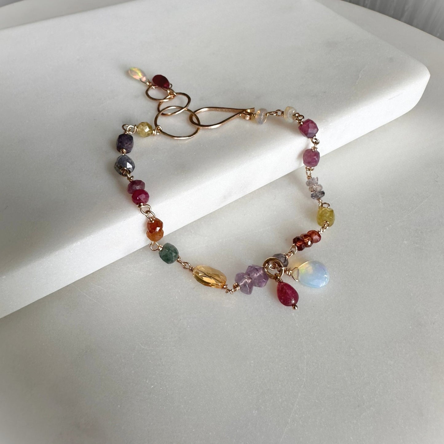 All of You | GF Linked Green Garnet, Iolite, Ruby, Citrine, Amethyst & Opal Bracelet
