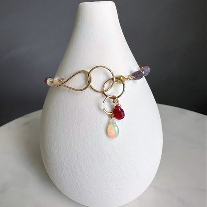 All of You | GF Linked Green Garnet, Iolite, Ruby, Citrine, Amethyst & Opal Bracelet