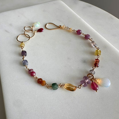 All of You | GF Linked Green Garnet, Iolite, Ruby, Citrine, Amethyst & Opal Bracelet