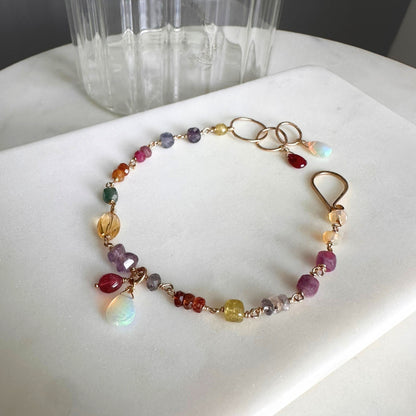 All of You | GF Linked Green Garnet, Iolite, Ruby, Citrine, Amethyst & Opal Bracelet