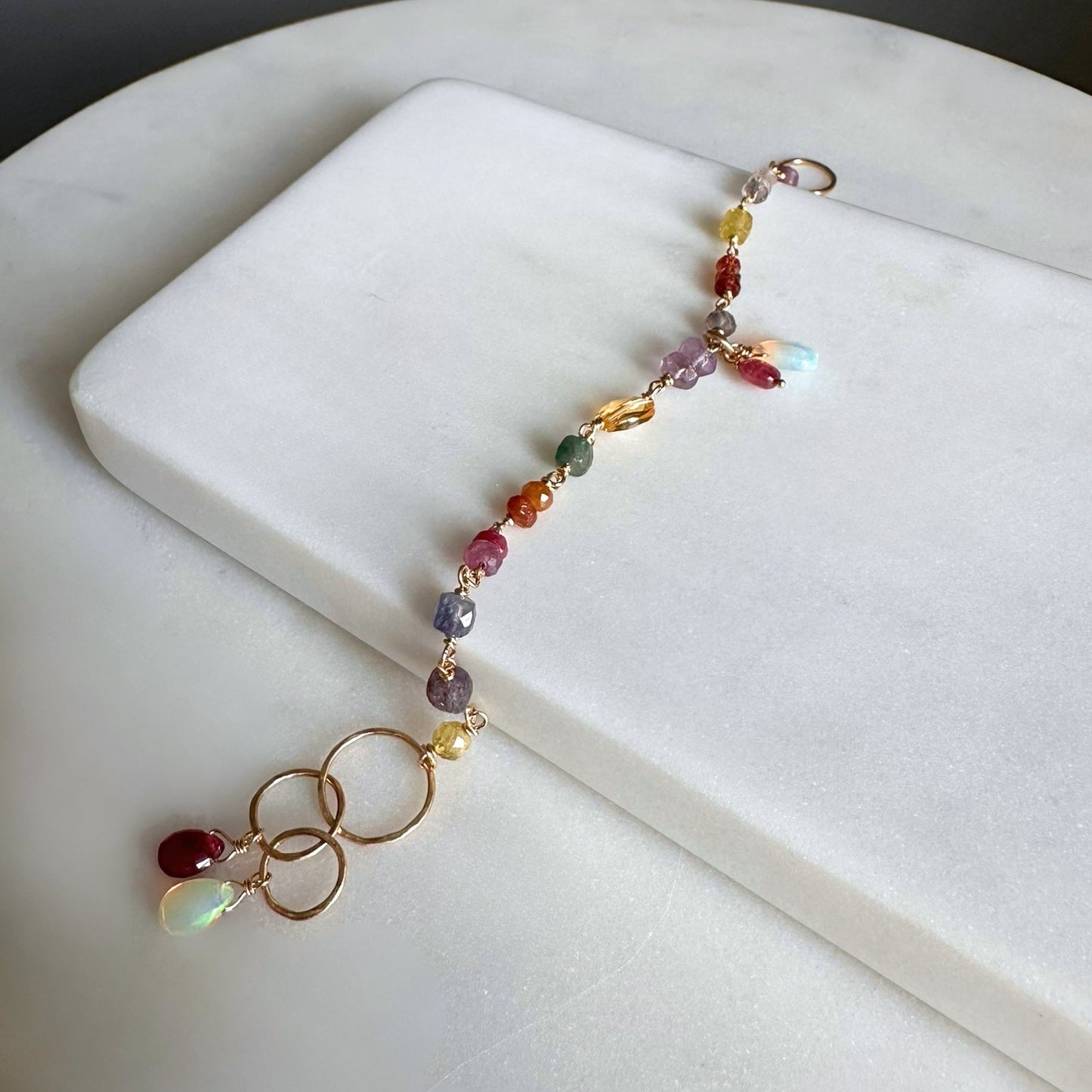 All of You | GF Linked Green Garnet, Iolite, Ruby, Citrine, Amethyst & Opal Bracelet
