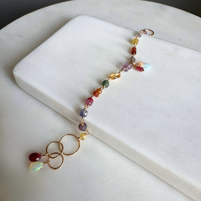 All of You | GF Linked Green Garnet, Iolite, Ruby, Citrine, Amethyst & Opal Bracelet