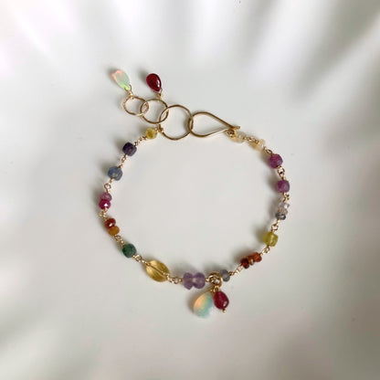 All of You | GF Linked Green Garnet, Iolite, Ruby, Citrine, Amethyst & Opal Bracelet