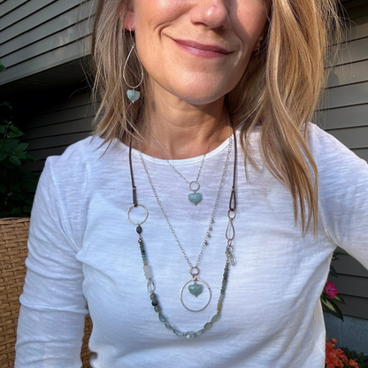 Ocean's Insight Necklace - Sterling Silver Aquamarine & Labradorite Necklace
