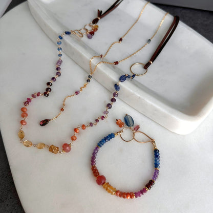 Beautiful Soul | GF Kyanite, Citrine, Ruby, Garnet & Amethyst Beaded Bracelet