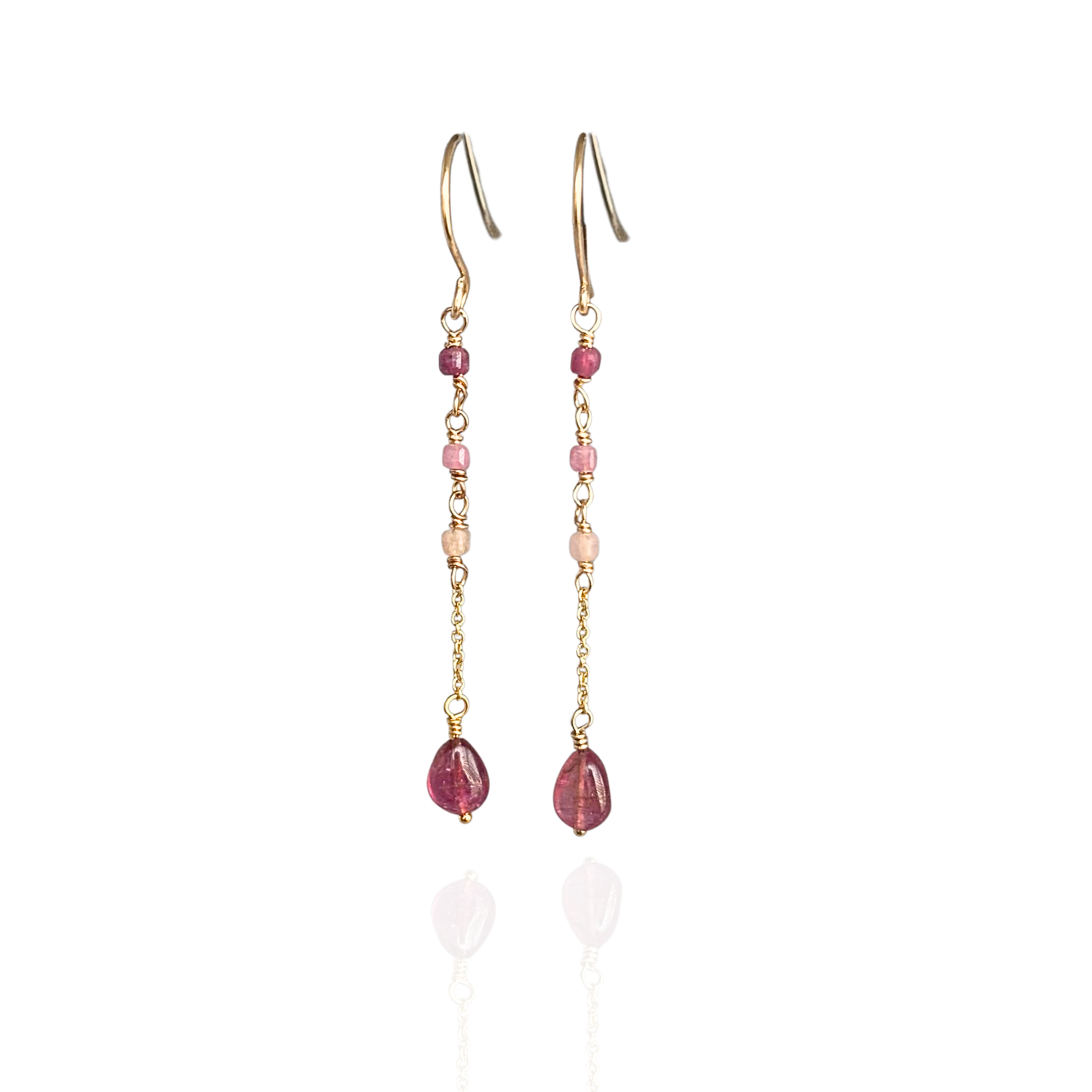 True Presence | Tourmaline Gold Chain Earrings