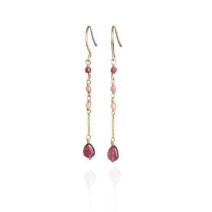 True Presence | Tourmaline Gold Chain Earrings