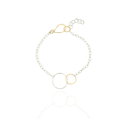 Balanced Connection — Silver & Gold Hoops Bracelet